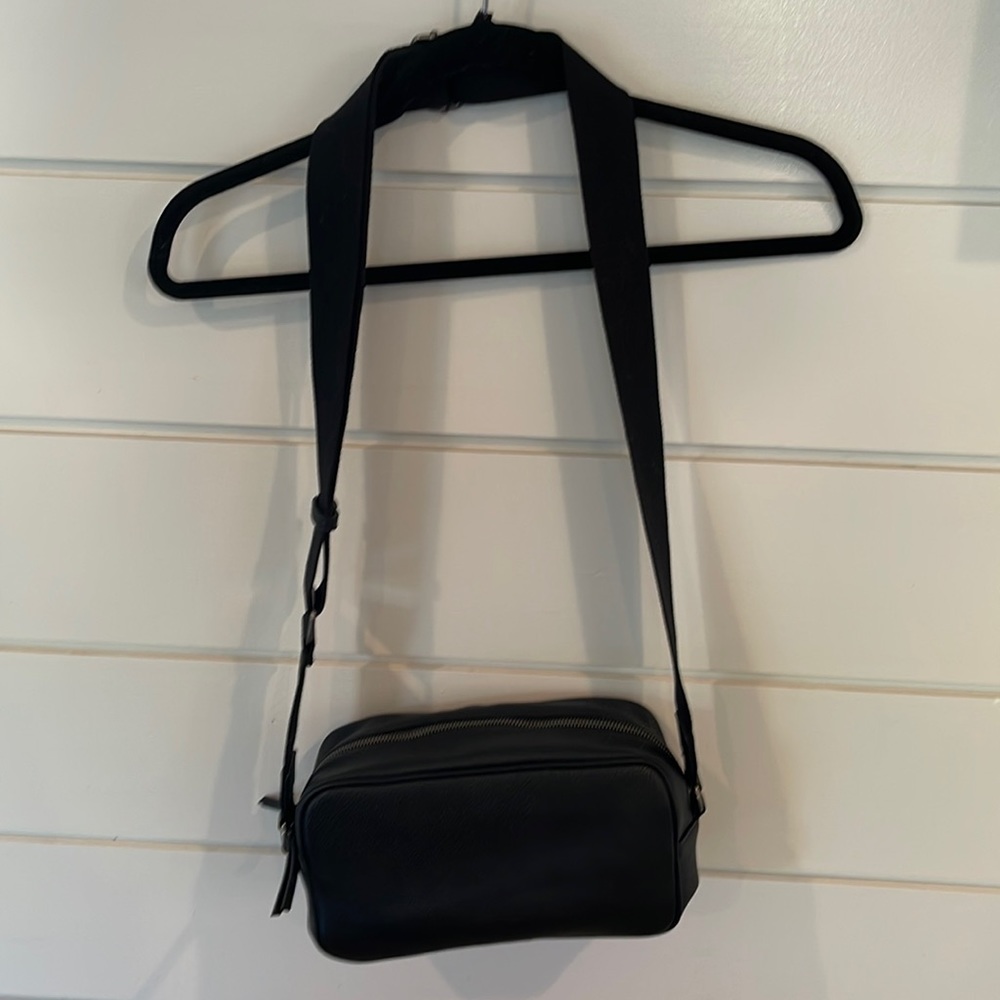 Universal Thread Black Leather Side Bag - image 1